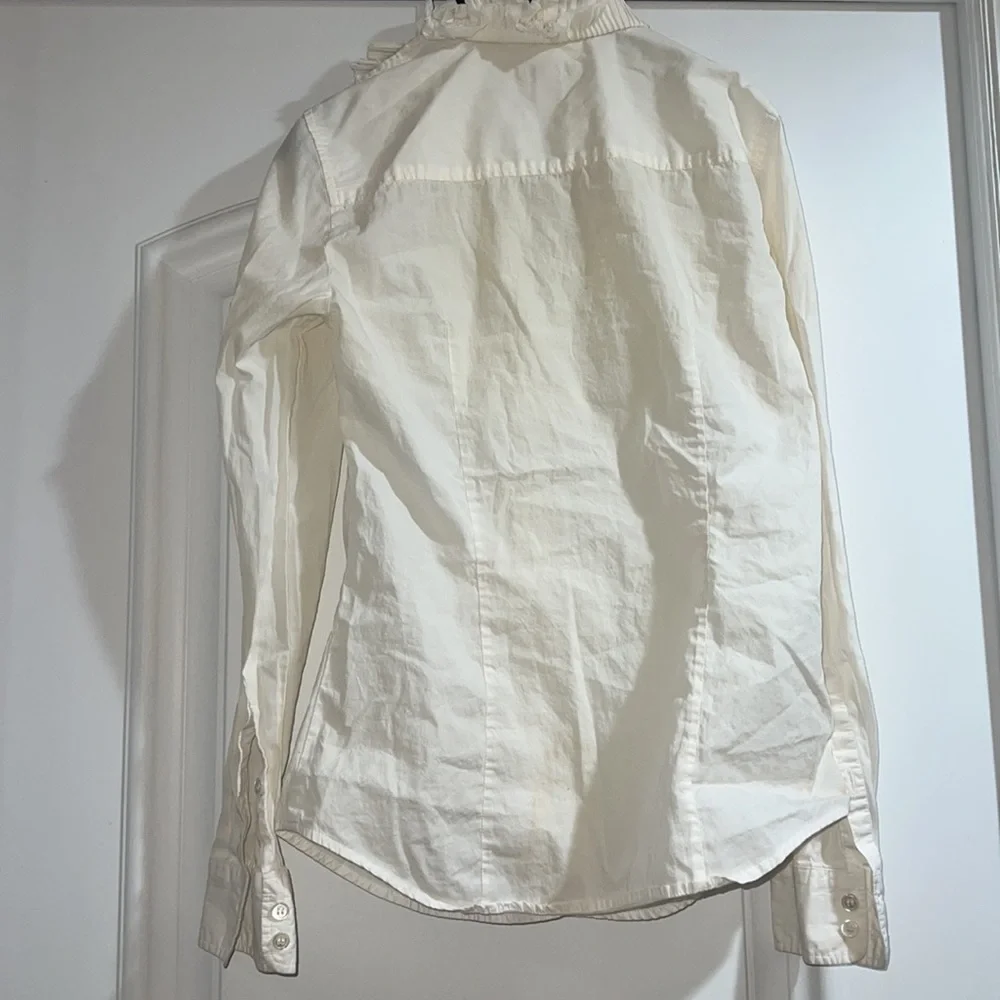 Like New-0-J.Crew Ruffle Button-Down Shirt